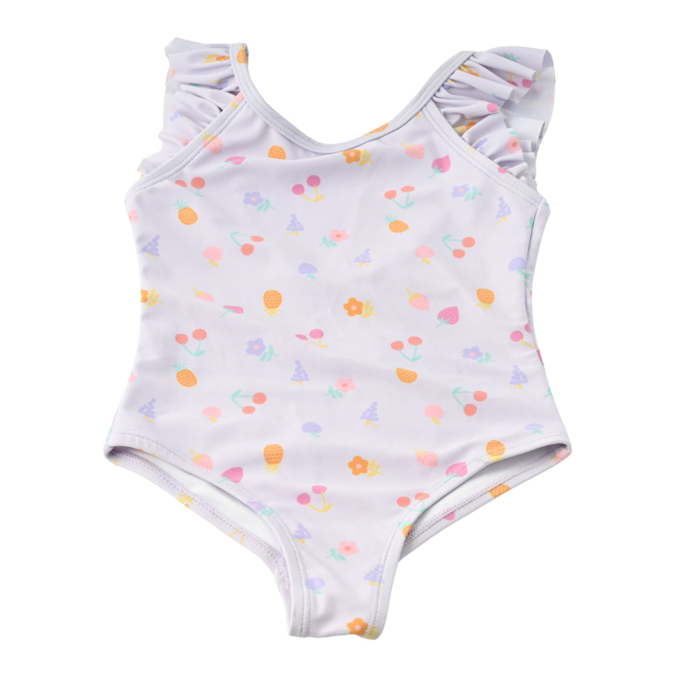 Kids Ruffle Swim Suit  - LILAC FRUIT